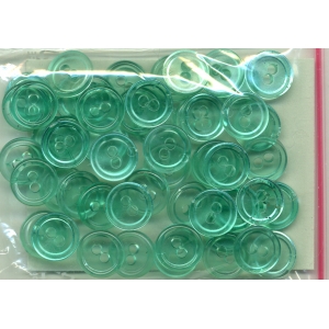 Guziki plastikowe 11,5mm 10g zielony morski transparentny