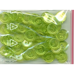 Guziki plastikowe 11,5mm 10g zielony wiosenny transparentny